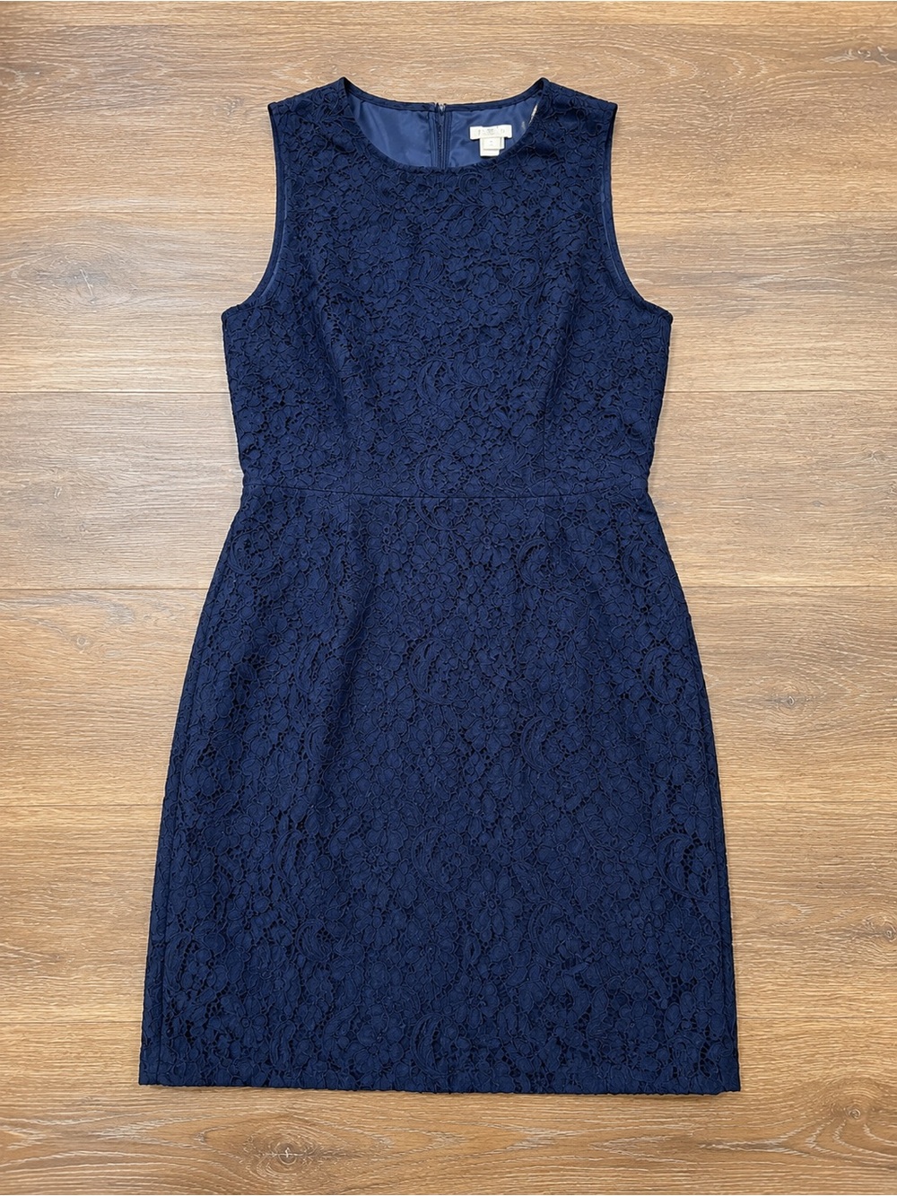 J.Crew Navy Floral Lace Sheath Dress Size 4